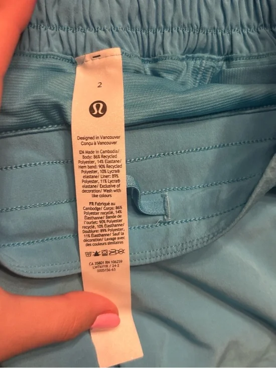 lululemon athletica Pale Blue Athletic Running Shorts - Picture 2 of 3